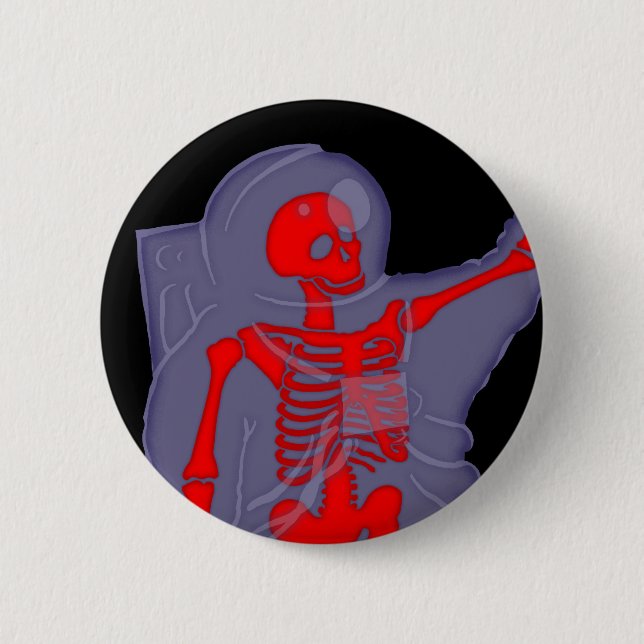 Skeletal Astronaut 6 Cm Round Badge (Front)