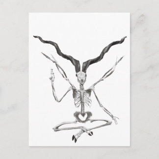 Skeletal Baphomet Plate Postcard
