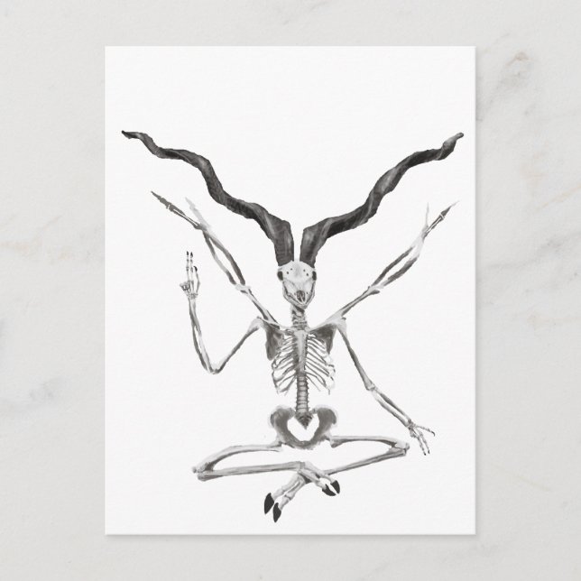 Skeletal Baphomet Plate Postcard (Front)