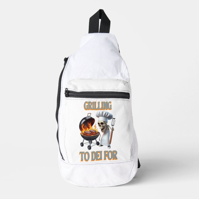Skeletal Chef Grilling To Dei For Sling Bag (Front)