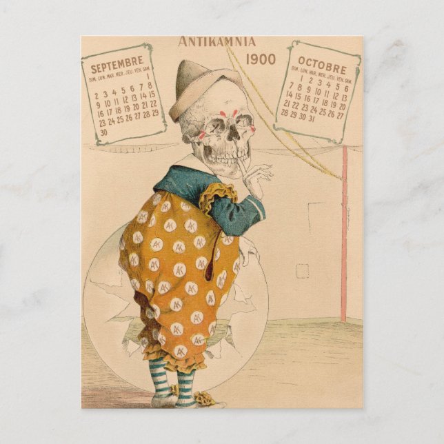 Skeletal Clown Postcard (Front)