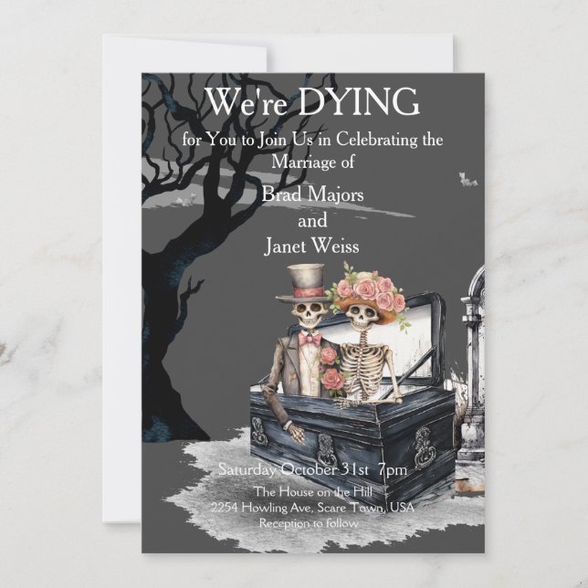 Skeletal Couple Wedding Invitation (Front)