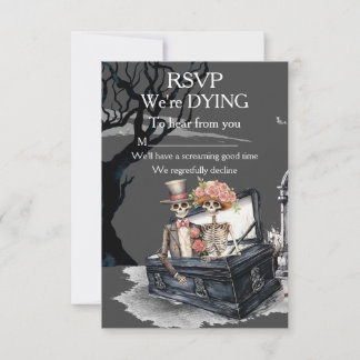 Skeletal Couple Wedding RSVP Card