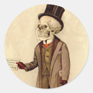 Skeletal Doctor Classic Round Sticker