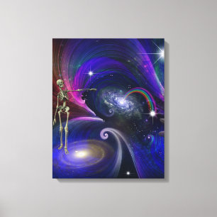 Skeletal Figures in Cosmos Canvas Print