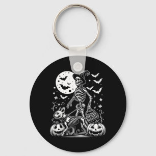 Skeletal French Bulldog Funny Halloween Dog For Key Ring