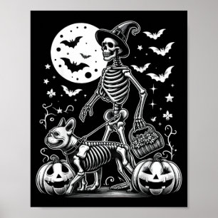 Skeletal French Bulldog Funny Halloween Dog For Poster