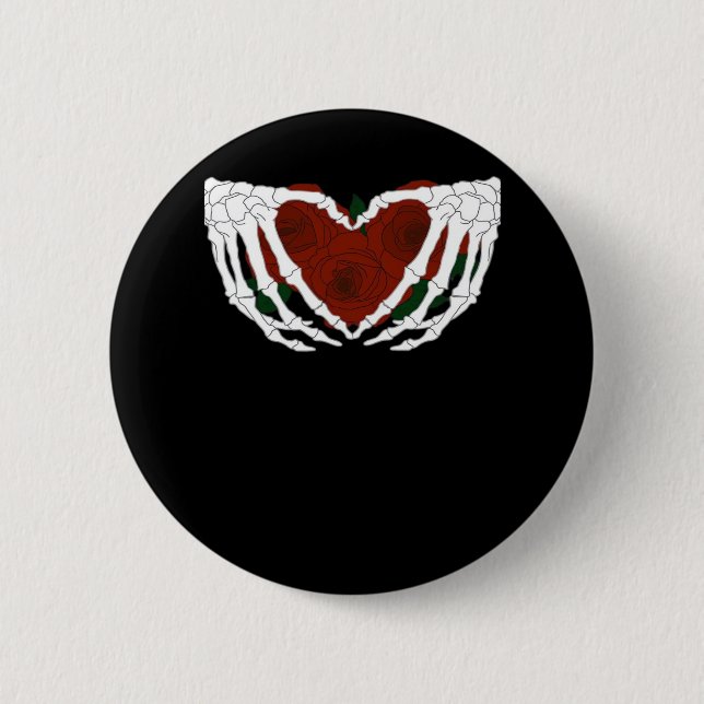 Skeletal Heart  6 Cm Round Badge (Front)