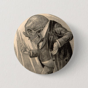 Skeletal Penny Saver 6 Cm Round Badge