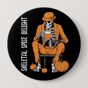 "Skeletal Spice Delight" Halloween Button