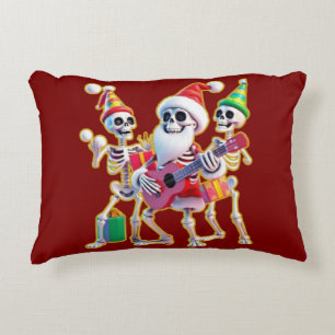 **Skeleton 3D Christm Santa Party – Funnyas Skelet Decorative Cushion