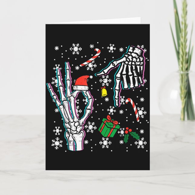 Skeleton 67 Meme Funny Christmas 6 7 Boys Youth Te Card (Front)