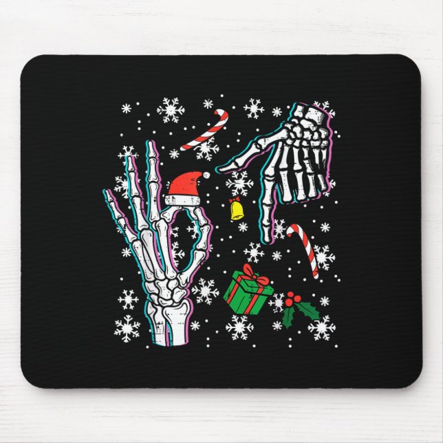 Skeleton 67 Meme Funny Christmas 6 7 Boys Youth Te Mouse Pad (Front)