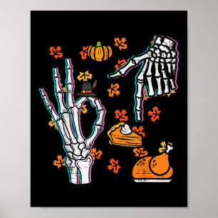 Skeleton 67 Meme Funny Thanksgiving 6 7 Boys Youth Poster