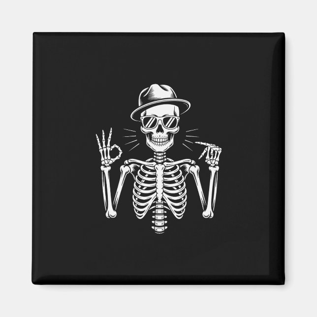 Skeleton 67 Sign Language Alpha Slang Gen 67th Num Magnet (Front)