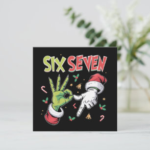 Skeleton 6 7 Christmas Six Seven Meme Xmas Holiday Card