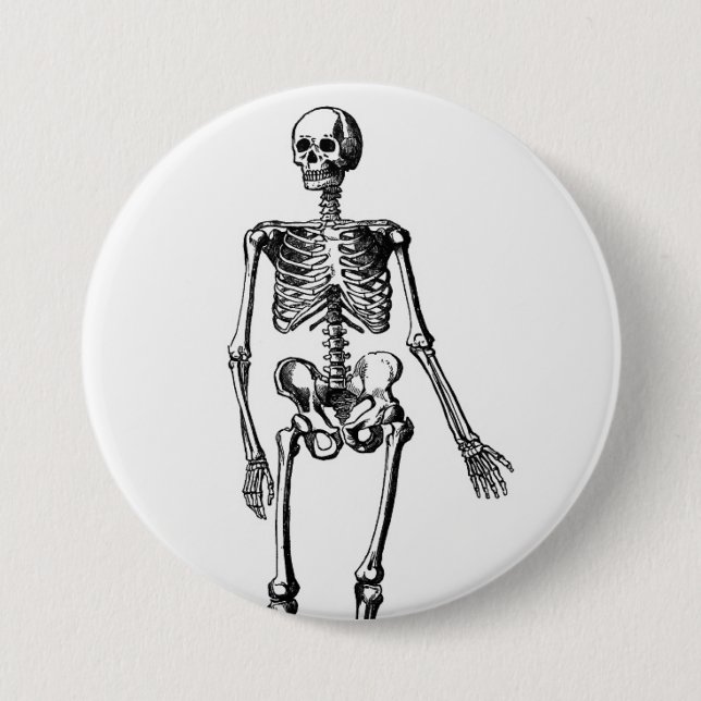 Skeleton 7.5 Cm Round Badge (Front)