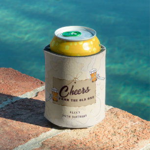 Skeleton A Cold One For The Old One Beer Birthday Can Cooler