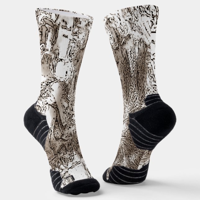 "Skeleton (Abstract)" Crew Socks (Angled)