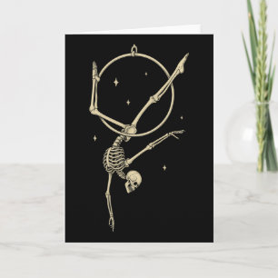 Skeleton Aerial Hoop Silk Aerialist Funny Circus A Card