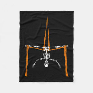 Skeleton Aerialist - Halloween Aerial Silks Circus Fleece Blanket