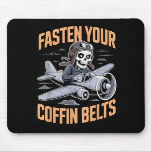 Skeleton Airline Pilot Halloween Funny Spooky Mouse Pad