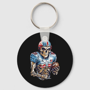 Skeleton American Football Player Halloween Graphi Key Ring