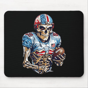 Skeleton American Football Player Halloween Graphi Mouse Pad