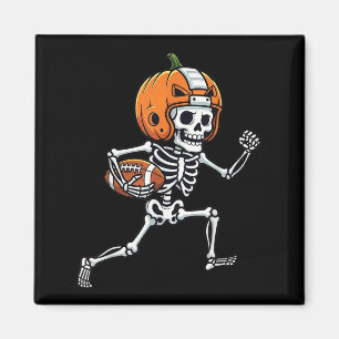 Skeleton American Football Player Spooky Sports Gr Magnet