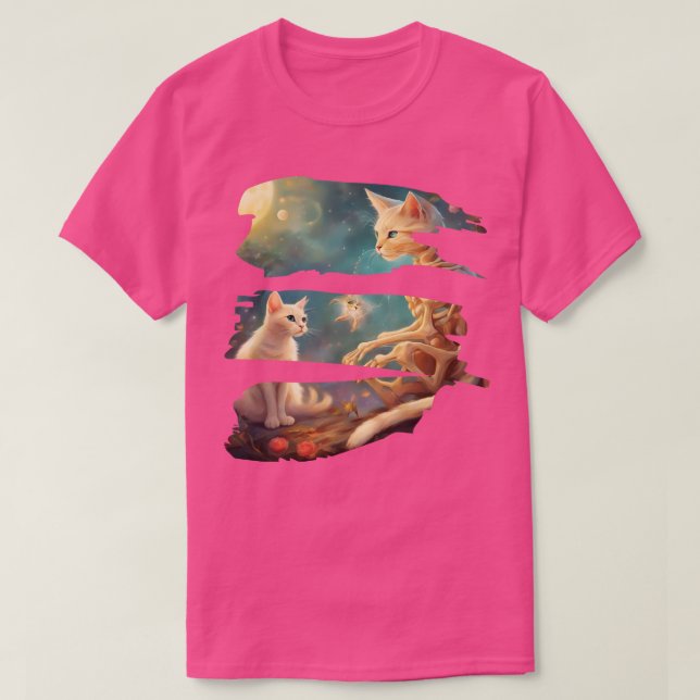 Skeleton And Cat Best Friends Kitten Funny Cats Lo T-Shirt (Design Front)