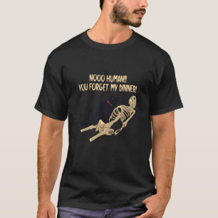 Skeleton And Cat Kitten Funny Kitty Pet Owner T-Shirt