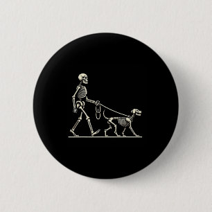 Skeleton And Dog Lazy Halloween Costume Funny Skul 6 Cm Round Badge
