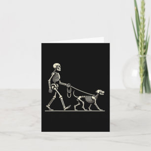 Skeleton And Dog Lazy Halloween Costume Funny Skul Card