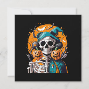 Skeleton and pumpkin