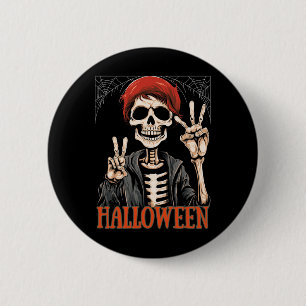 Skeleton Apocalypse Night In The Halloween Funny  6 Cm Round Badge
