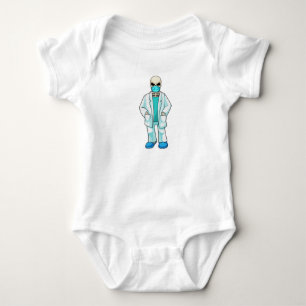 Skeleton as Doctor with Face mask Baby Bodysuit