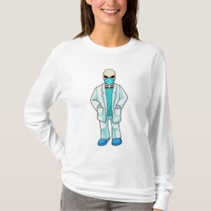 Skeleton as Doctor with Face mask T-Shirt