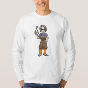 Skeleton as Hairdresser with Scissors T-Shirt