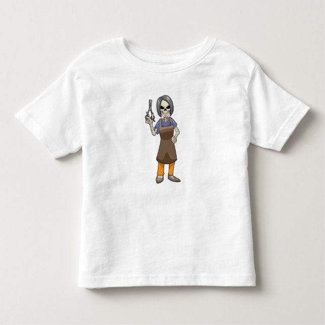 Skeleton as Hairdresser with Scissors Toddler T-Shirt (Front)