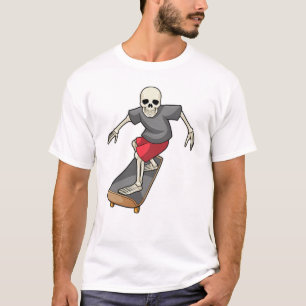 Skeleton as Skater with Skateboard T-Shirt