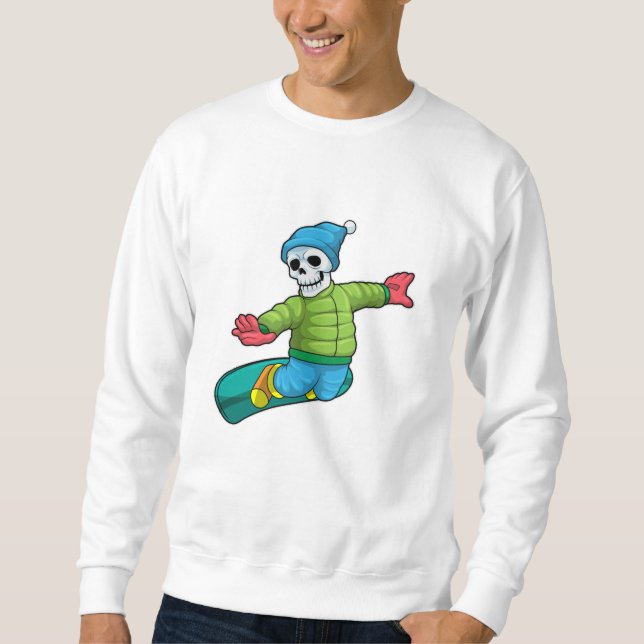 Skeleton as Snowboarder with Snowboard Sweatshirt (Front)