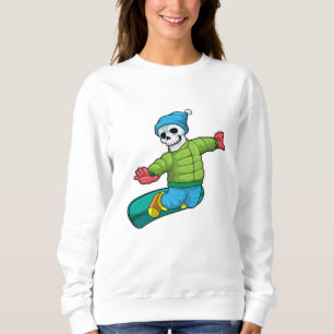 Skeleton as Snowboarder with Snowboard Sweatshirt