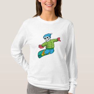 Skeleton as Snowboarder with Snowboard T-Shirt