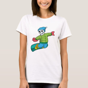 Skeleton as Snowboarder with Snowboard T-Shirt