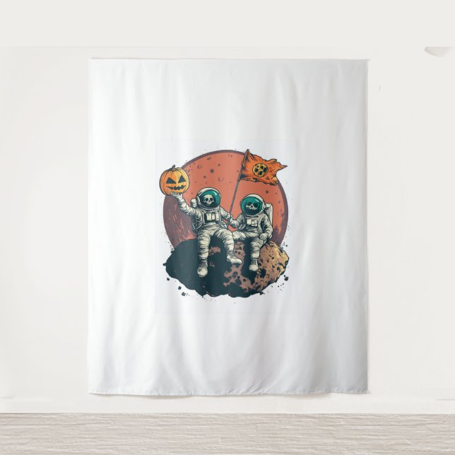 Skeleton Astronaut Crew Tapestry (Front)