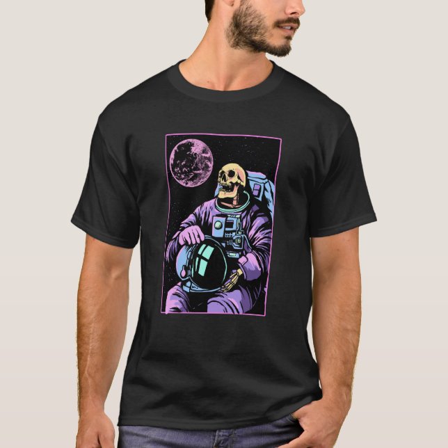 Skeleton Astronaut Outer Space Enthusiasts Galaxy  T-Shirt (Front)