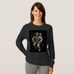 Skeleton Astronaut Space Art Shirt