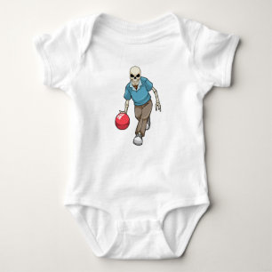 Skeleton at Bowling with Bowling ball Baby Bodysuit