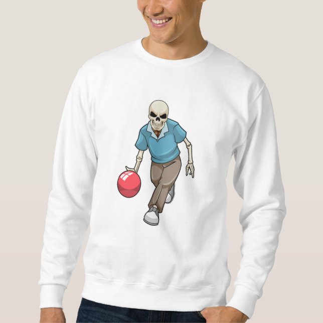 Skeleton at Bowling with Bowling ball Sweatshirt (Front)