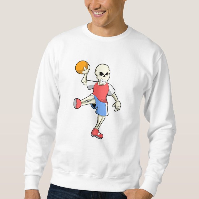 Skeleton at Handball player with Handball Sweatshirt (Front)
